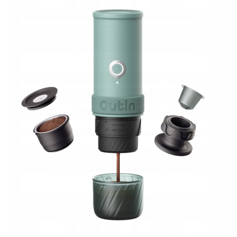 OutIn Mino přenosný espresso kávovar Canyon Green | 22 barů