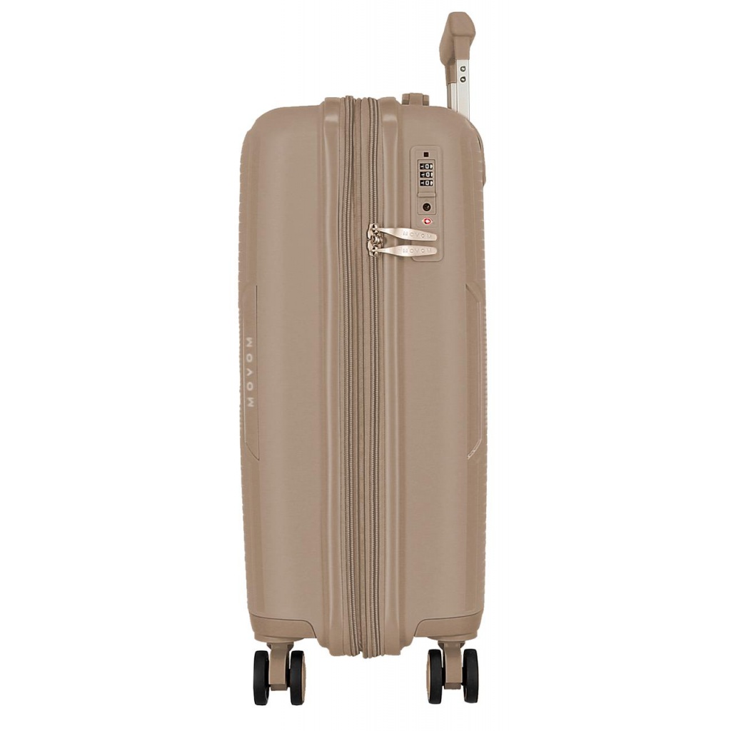 Kabinový kufr Movom Inari Champagne 55 cm | Rozšiřitelný PP kufr s TSA