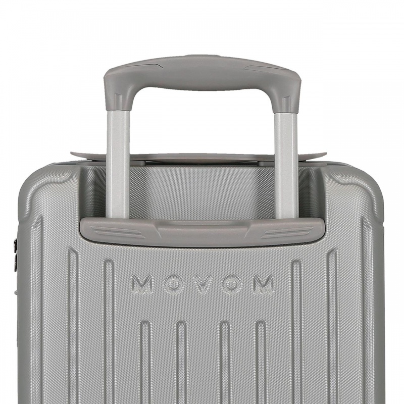 Kabinový kufr Movem Timber Silver 40 cm | Odnímatelná kolečka, 24 l