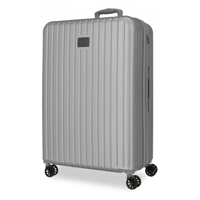 Střední kufr MOVEM Timber Silver 68 cm | Odnímatelná kolečka, TSA, rozšiřitelný 72 l