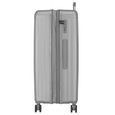 Střední kufr MOVEM Timber Silver 68 cm | Odnímatelná kolečka, TSA, rozšiřitelný 72 l