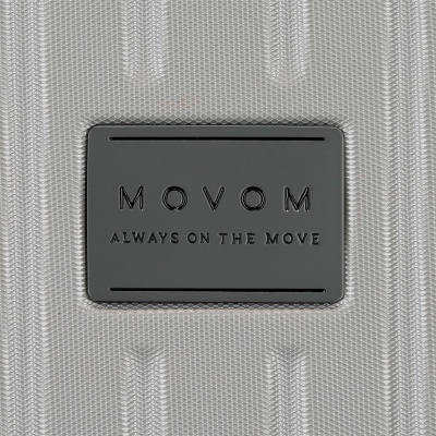 Střední kufr MOVEM Timber Silver 68 cm | Odnímatelná kolečka, TSA, rozšiřitelný 72 l