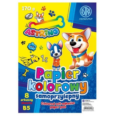 Samolepící barevný papír ASTRINO B5 – 8 barev, 170 g