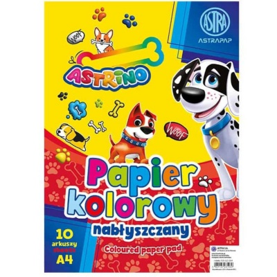 Barevný papír ASTRINO A4 lesklý – 10 barev, 10 listů, 90 g