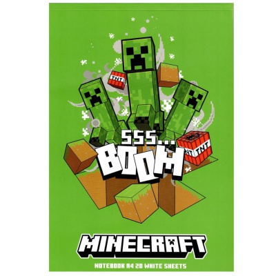 Kreslící blok Minecraft A4 - papír 100 g, 20 listů pro děti
