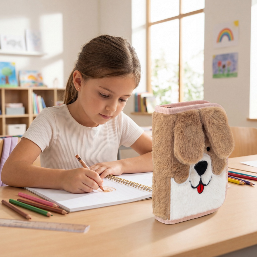 Plyšový peračník AstraBAG FLUFFY PUPPY AC1 bez výbavy