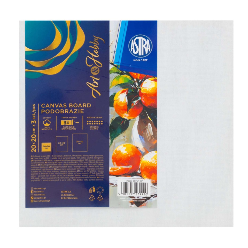 Sada maliarskych plátien MDF Art&Hobby 20×20 cm 3 ks
