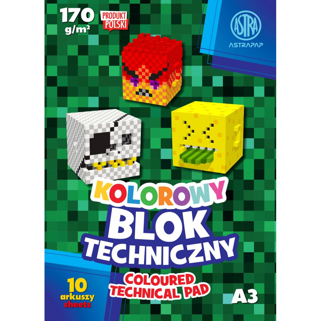 ASTRA barevné papíry A3, 10 listů, 170g/m2, mix motivů, 106021008
