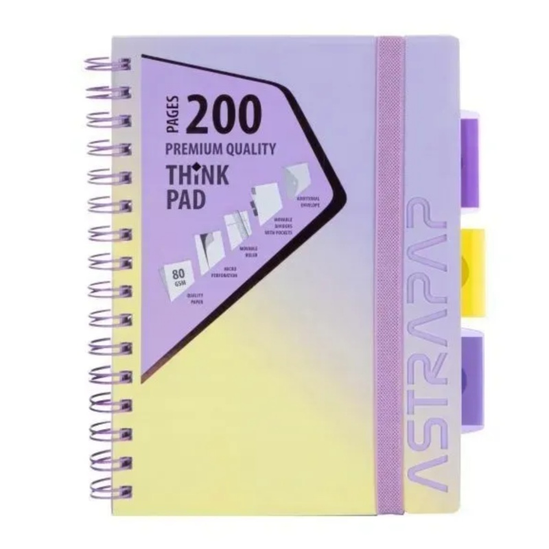 Poznámkový blok s rozdeľovačmi, 200 strán, A5 80g/m2 "AstraPAP", 104023005