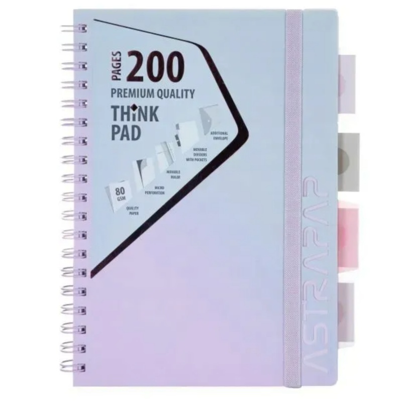 Poznámkový blok s rozdeľovačmi, 200 strán, A5 80g/m2 "AstraPAP", 104023005