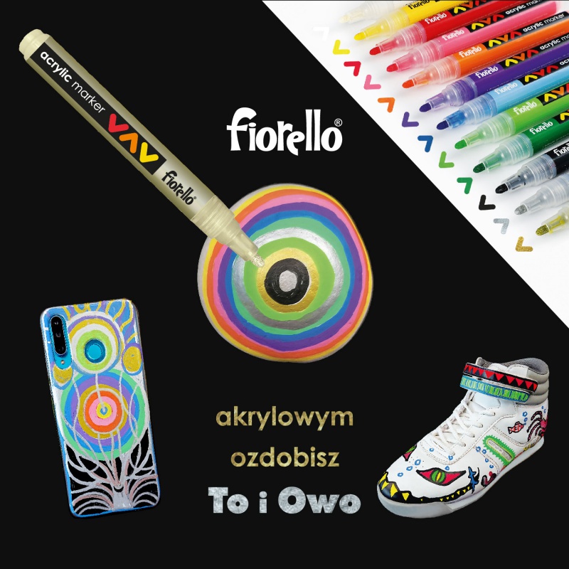 Akrylové markery Fiorello GR-1106, 12 barev