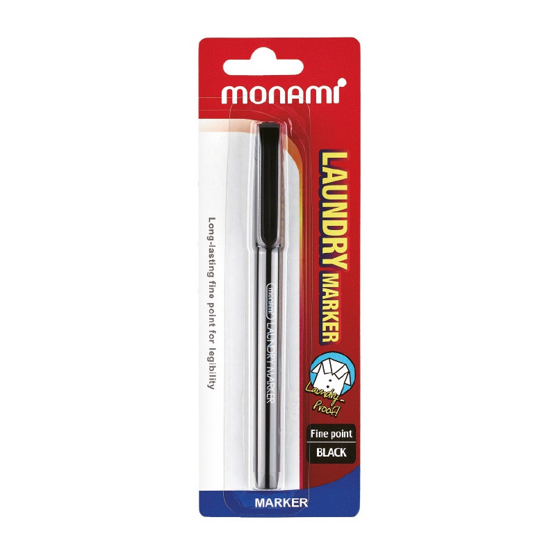 Permanentný popisovač na označovanie prádla Monami "Laundry marker" - 1 mm, čierny