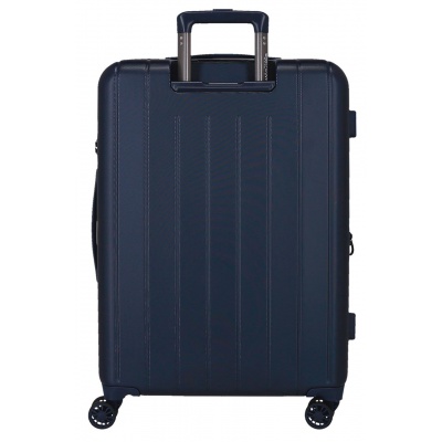 MOVOM Wood Navy Blue – Veľký rozšíriteľný škrupinový kufor 75×52×32 cm, 109L, TSA zámok