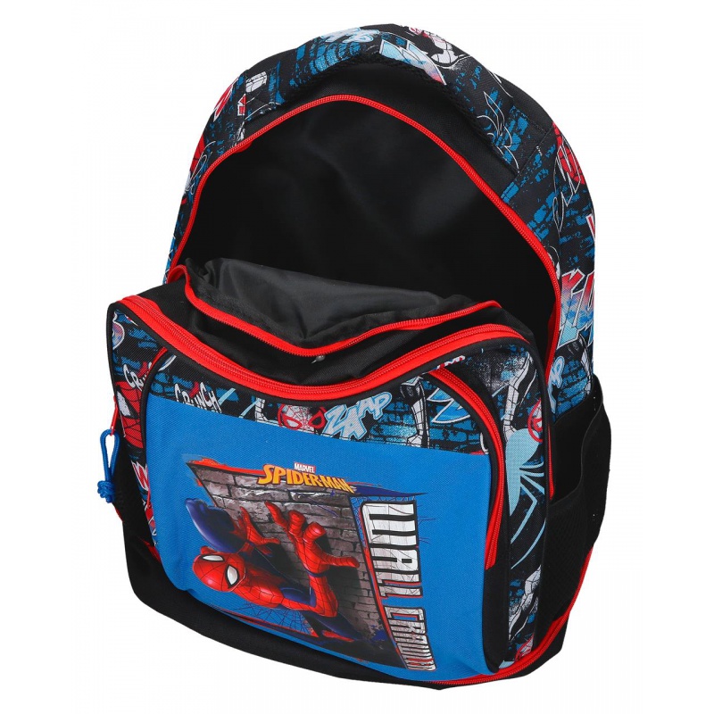 Školní batoh na kolečkách Spiderman Wall Crawler s výrazným komiksovým motivem a oblíbenou postavičkou Spidermana umožňuje pou