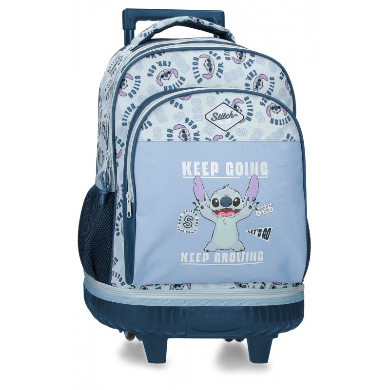 Školní batoh na kolečkách Stitch Keep Going