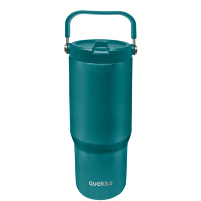 Nerezový termopohár Quokka Core Midnight Green o objemu 860 ml je praktickým společníkem na každodenní cesty, do práce i na