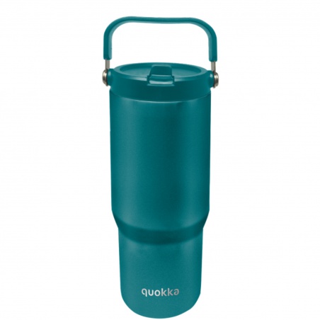 Nerezový termopohár Quokka Core Midnight Green o objemu 860 ml je praktickým společníkem na každodenní cesty, do práce i na