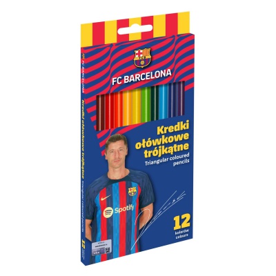 Ergonomické trojhranné barvičky FC Barcelona. Měkká tuha, zářivé barvy a licencovaný design. Ideální pro kreslení pro malé a