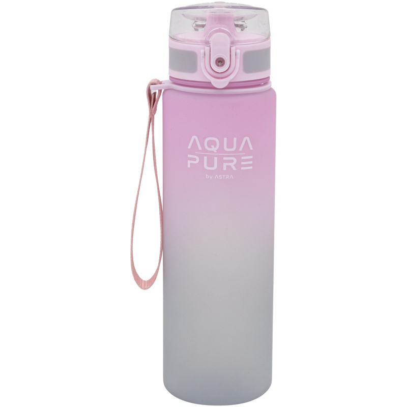 Láhev Aqua Pure Astra 600 ml růžovo-šedá