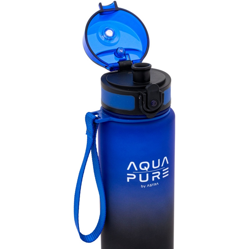 Zdravá fľaša Aqua Pure Astra 600 ml modro-čierna
