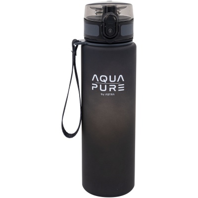 Zdravá fľaša Aqua Pure Astra 600 ml sivo-čierna