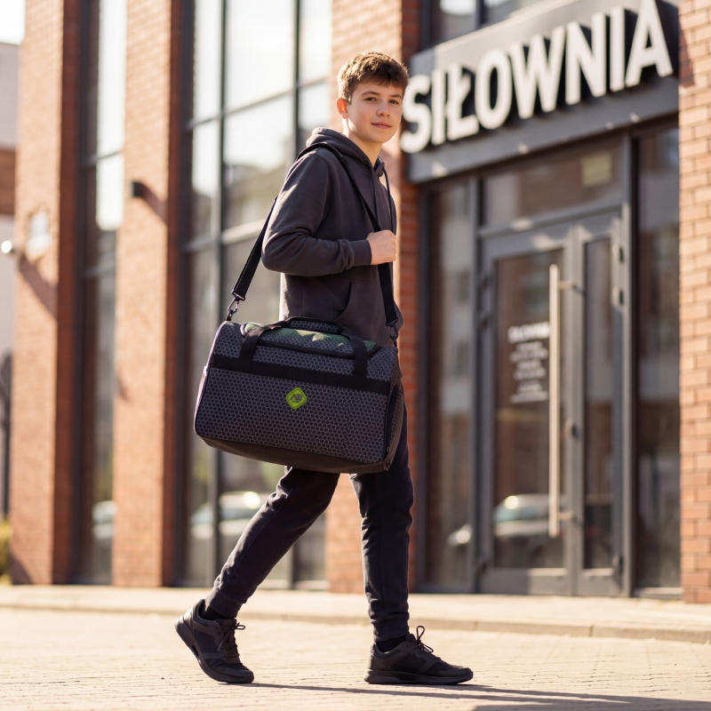 Športová taška AstraBAG Hexagon Green 45×28×22 cm, 27l
