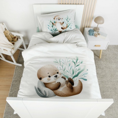 detske-bavlnene-obliecky-herding-babybest-vydra-100-x-135-cm-40-x-60-cm
