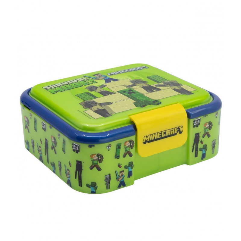 Dělený plastový box na svačinu Minecraft Stor - 3 přihrádky | 40697