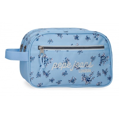 Dvojkomorové puzdro Pepe Jeans Olivia svetlomodré