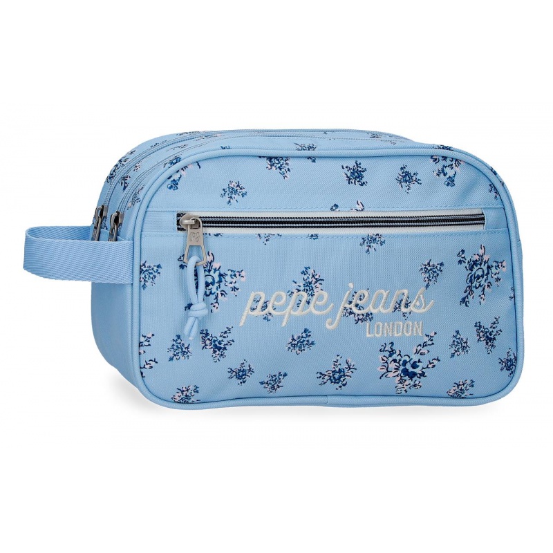 Dvojkomorové puzdro Pepe Jeans Olivia svetlomodré