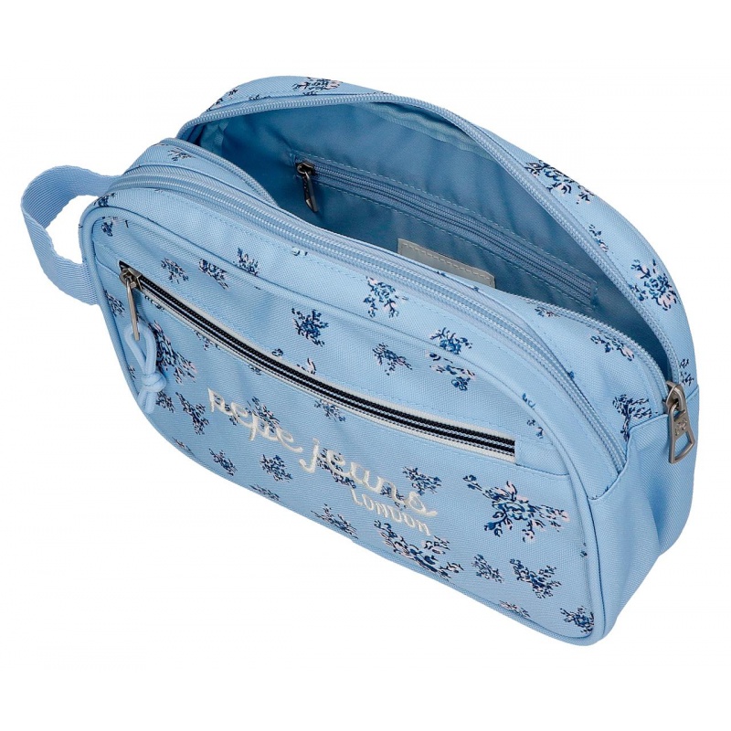 Dvojkomorové puzdro Pepe Jeans Olivia svetlomodré