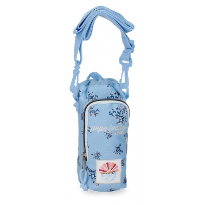 Crossbody puzdro na fľašu Pepe Jeans Olivia svetlomodré