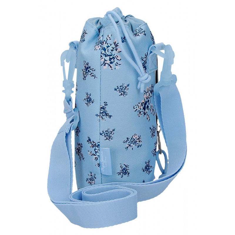 Crossbody puzdro na fľašu Pepe Jeans Olivia svetlomodré