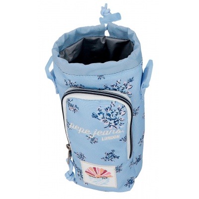 Crossbody puzdro na fľašu Pepe Jeans Olivia svetlomodré