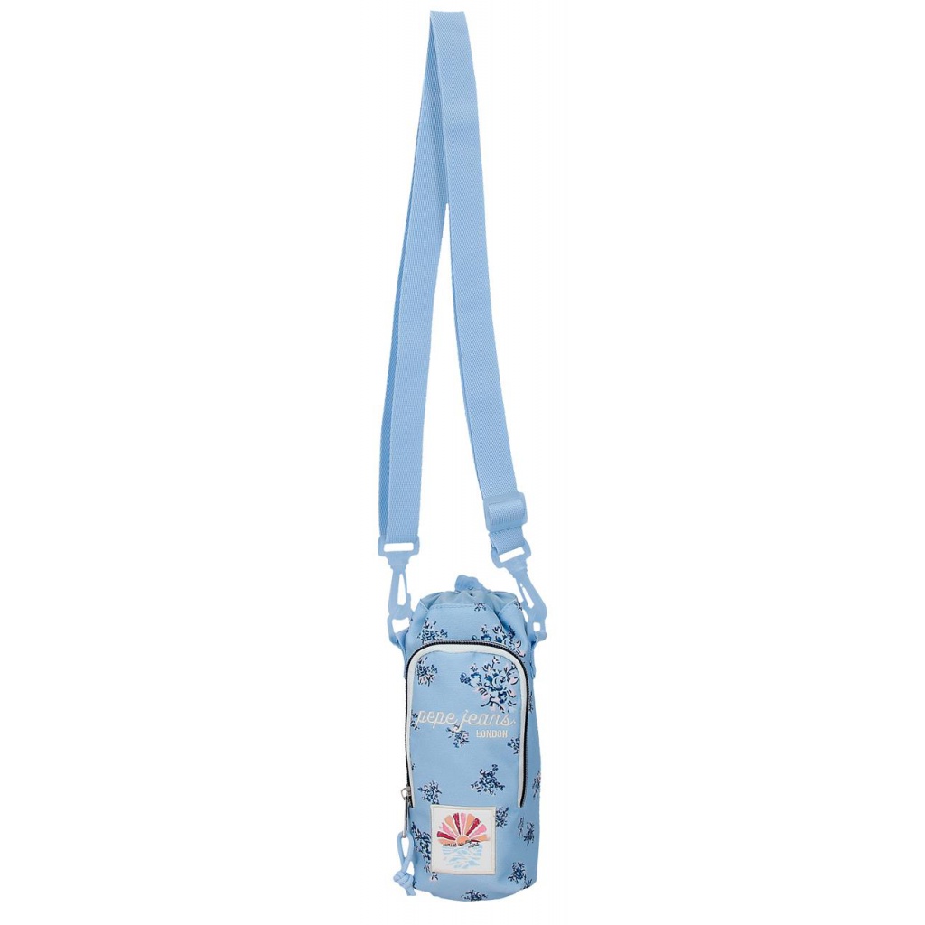 Crossbody puzdro na fľašu Pepe Jeans Olivia svetlomodré