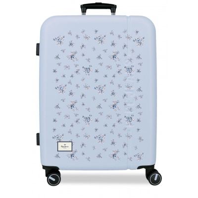 Cestovný kufor Pepe Jeans Olivia, 68x48x27 cm, rozšíriteľný, TSA zámok, 4,14 kg. Odolný ABS kufor na dlhšie cesty a dovolenky.