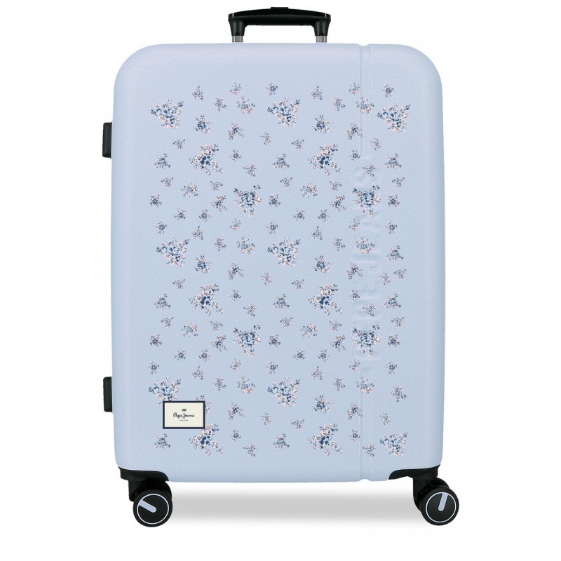 Cestovný kufor Pepe Jeans Olivia, 68x48x27 cm, rozšíriteľný, TSA zámok, 4,14 kg. Odolný ABS kufor na dlhšie cesty a dovolenky.