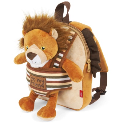 Perletti Toys detský batoh s plyšovým levíkom | 🎒 Mäkučký batoh s odnímateľnou hračkou