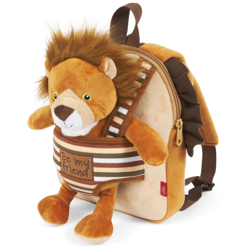 Perletti Toys detský batoh s plyšovým levíkom | 🎒 Mäkučký batoh s odnímateľnou hračkou