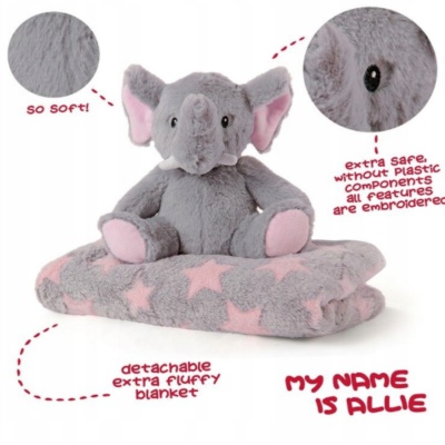 Detská deka s plyšovým sloníkom Allie Elephant | Perletti Toys 13068