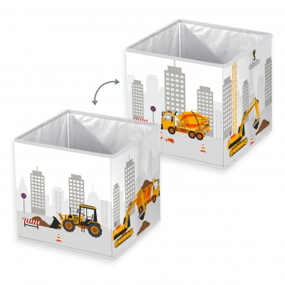 Skládací úložný box na hračky babybest Stavba 30x30x30 cm