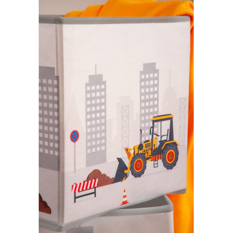 Skládací úložný box na hračky babybest Stavba 30x30x30 cm