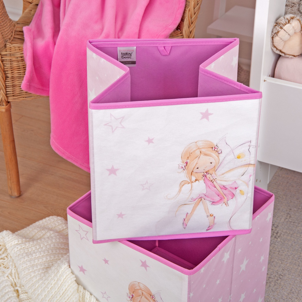 Skladací box na hračky babybest Malá víla 30x30x30 cm
