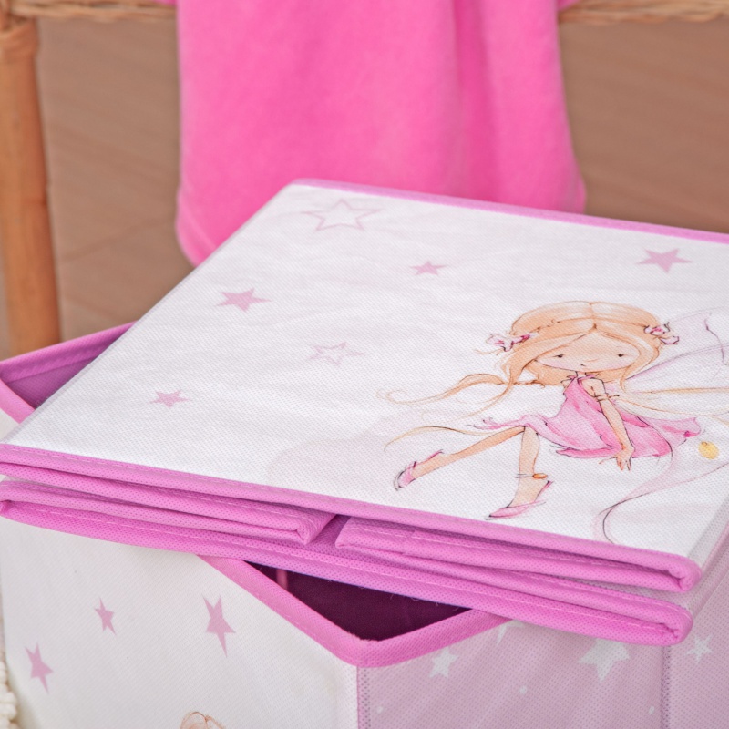 Skladací box na hračky babybest Malá víla 30x30x30 cm