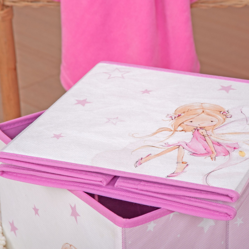 Skladací box na hračky babybest Malá víla 30x30x30 cm
