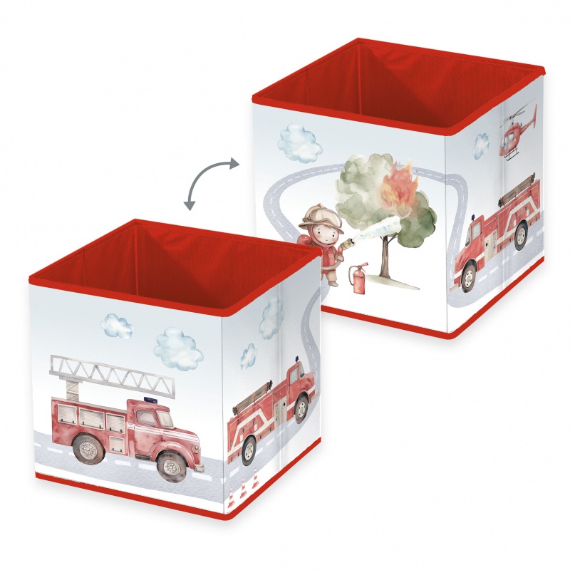 Skládací box na hračky babybest Hasiči 30x30x30 cm