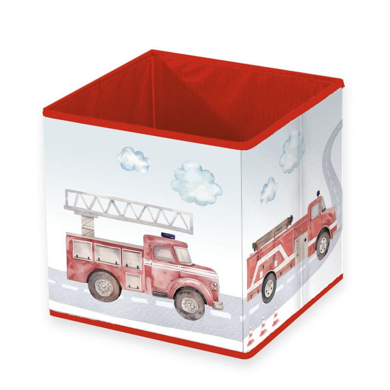 Skladací box na hračky babybest Hasiči 30x30x30 cm