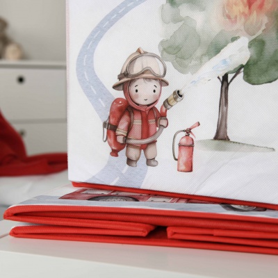Skládací box na hračky babybest Hasiči 30x30x30 cm
