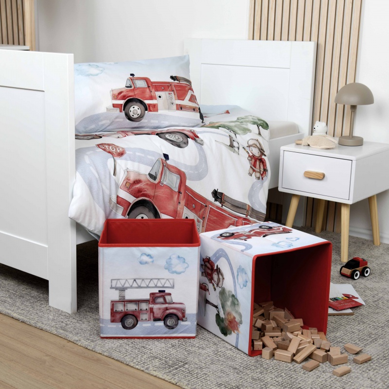 Skládací box na hračky babybest Hasiči 30x30x30 cm