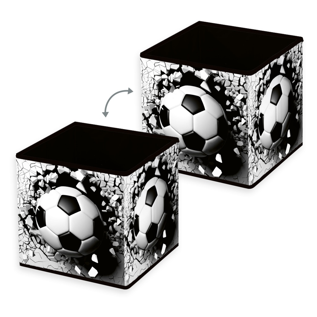 Skládací úložný box s fotbalovým míčem 3D 30x30x30 cm